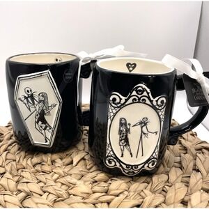 (2) Rae Dunn Nightmare Before Christmas JACK AND SALLY HTF Matching Set His/Hers